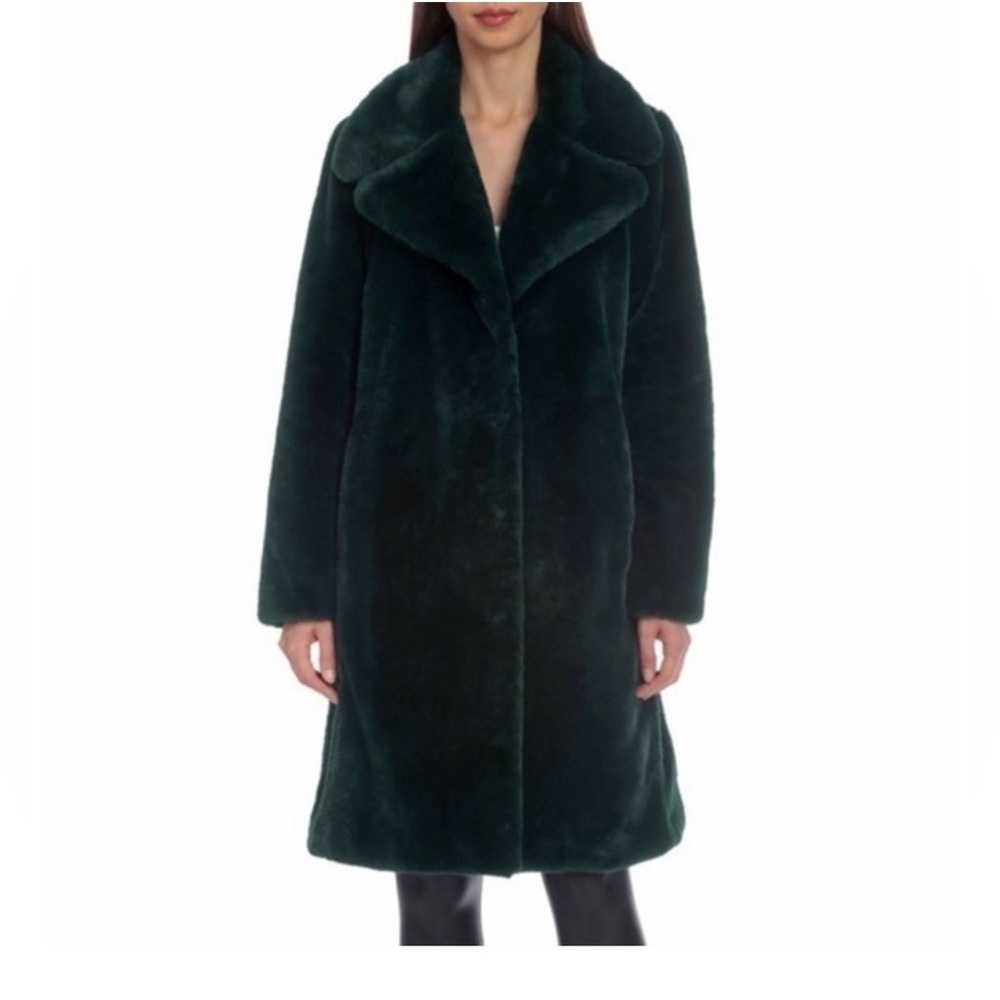 New Avec Les Filles Emerald Faux Fur Coat | Small